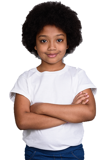 Smiling young girl with arms crossed